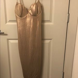 Rose gold long Fashion Nova dress